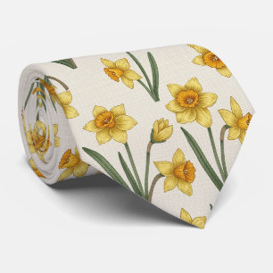 Cheerful Yellow Daffodil Spring Flower Tie
