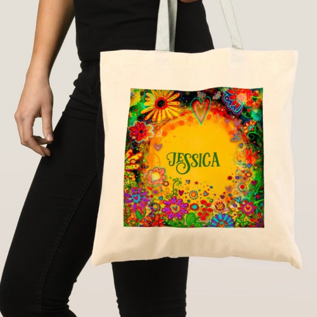 Cheerful Yellow Floral Custom Inspirivity Tote Bag (Creator Uploaded)