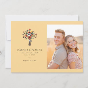 Cheerful Yellow Floral Photo Save The Date