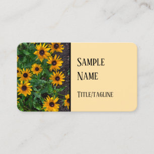 cheerful yellow flowers nature photography business card