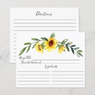 Cheerful Yellow Sunflower Bridal Shower Recipe Pos