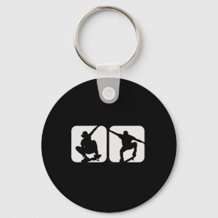 Cheerfully Skateboarding Weekends Quote Keychain