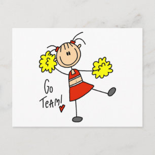 Cheering Go Team Tshirts and Gifts Postcard