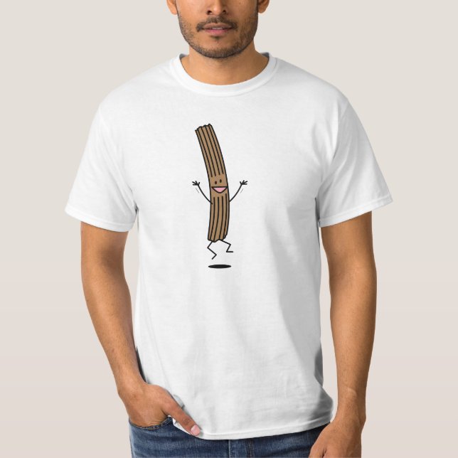 Cheering Jumping Churro T-Shirt (Front)