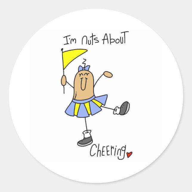 Cheering Nut Classic Round Sticker (Front)