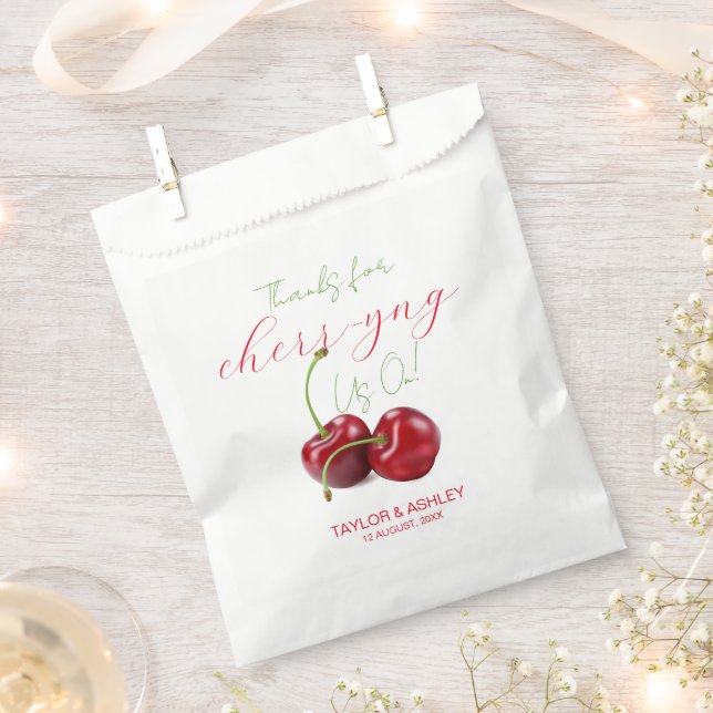 Cheering Us On Cherry Fruit  Favour Bag (Clipped)