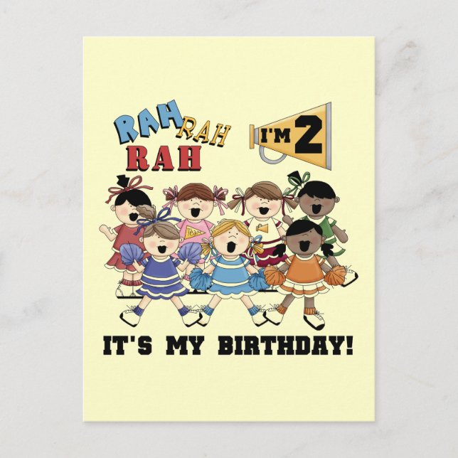 Cheerleader 2nd Birthday Tshirts and Gifts Postcard (Front)