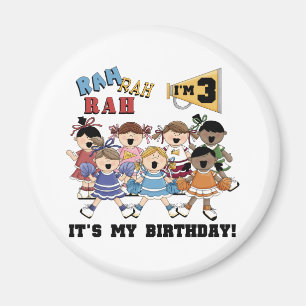 Cheerleader 3rd Birthday T-shirts and Gifts Magnet