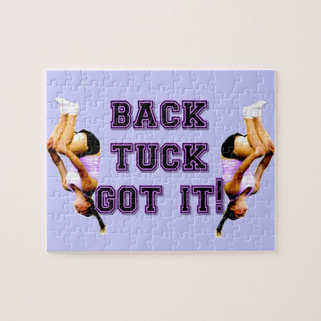 Cheerleader Back tuck  8x10 Photo Puzzle with Tin (Horizontal)