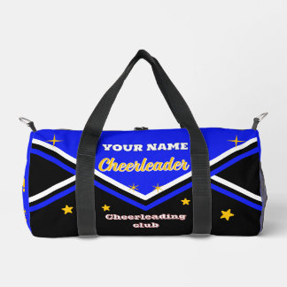 cheerleader bag, personalize blue, white & black  duffle bag