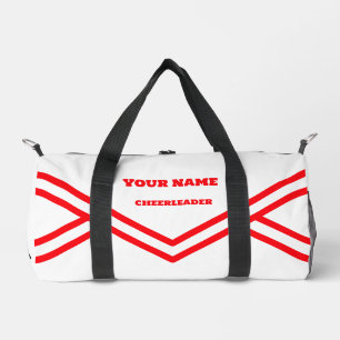 cheerleader bag,personalize red and white  duffle bag