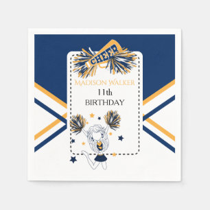 Cheerleader Birthday Party in Navy Blue & Gold Napkin