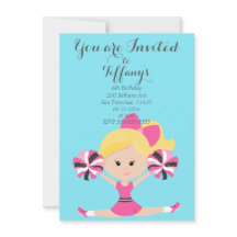 Cheerleader Birthday Party Invitation