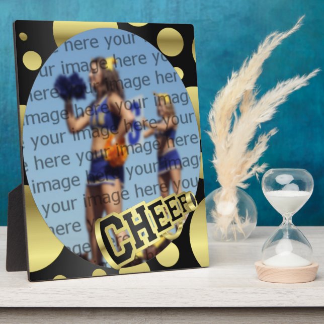 Cheerleader Black and Gold Photo Plaque (Side)