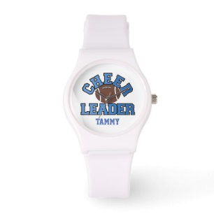 Cheerleader bleu et blanc montre personnalisée