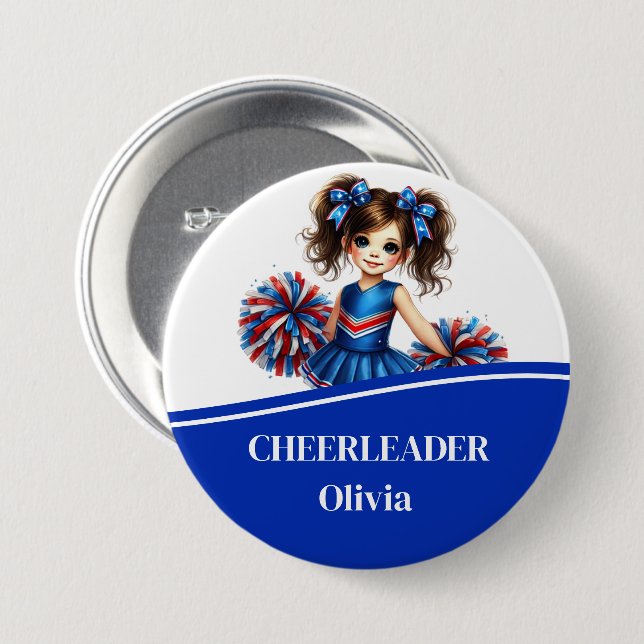 Cheerleader Button Pin (Front & Back)
