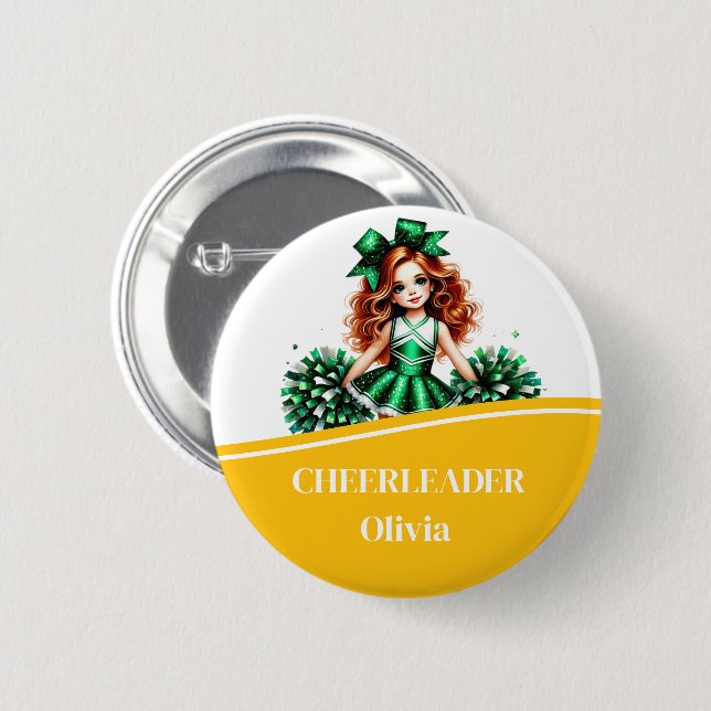 Cheerleader Button Pin (Front & Back)