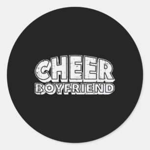 Cheerleader Cheer Boyfriend Cheerleading Bf Men Bo Classic Round Sticker