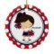 Cheerleader Cheer Christmas Ornament Blue Red
