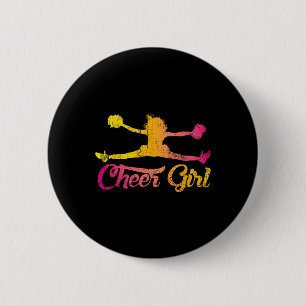 Cheerleader Cheer Girls Women Cheering Colorful Ch 2 Inch Round Button