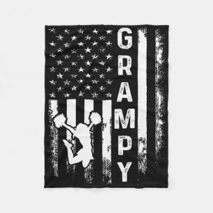 Cheerleader Cheer Grampy America Flag Vintage Xmas Fleece Blanket