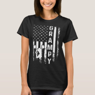 Cheerleader Cheer Grampy America Flag Vintage Xmas T-Shirt
