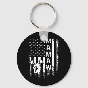 Cheerleader Cheer Mamaw America Flag Vintage Xmas  Keychain