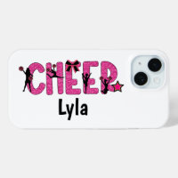 Cheerleader Cheer Pink Glitter Personalized