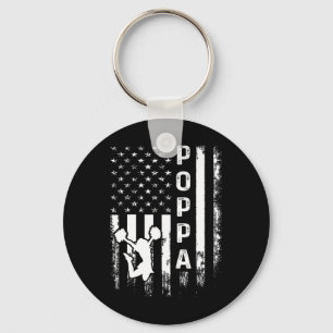 Cheerleader Cheer Poppa America Flag Vintage Xmas  Keychain