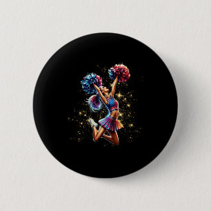 Cheerleader Cheering Cheerleading Team Cheer Girl 2 Inch Round Button