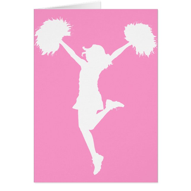 Cheerleader Cheering with Customizable Background (Front)