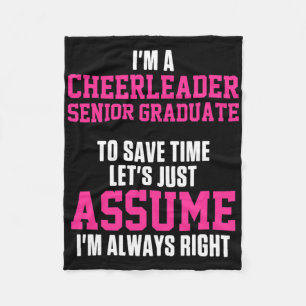 Cheerleader Cheerleading Cheering Right Senior Gra Fleece Blanket