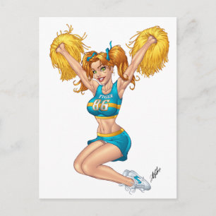 Cheerleader Cheerleading Customizable by Al Rio Postcard
