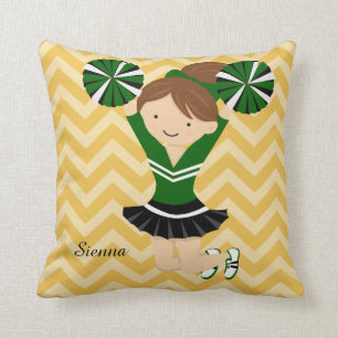 Cheerleader, choose your own background colour throw pillow
