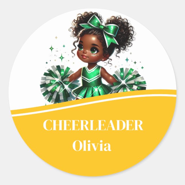 Cheerleader  classic round sticker (Front)