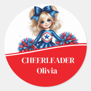 Cheerleader  classic round sticker