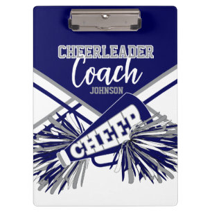 Cheerleader Coach - Navy Blue, Gary & White Clipboard