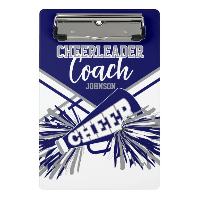 Cheerleader Coach - Navy Blue, Gary & White Mini Clipboard (Front)