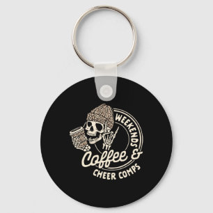 Cheerleader Coffee Lover Weekends Coffee And Cheer Keychain