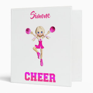 Cheerleader Cute Pink and White Cheer Binder