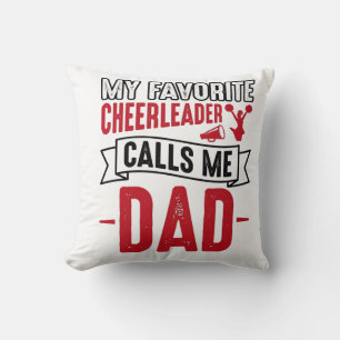 Cheerleader Dad Vintage Engraving Shirt Design_1 Throw Pillow