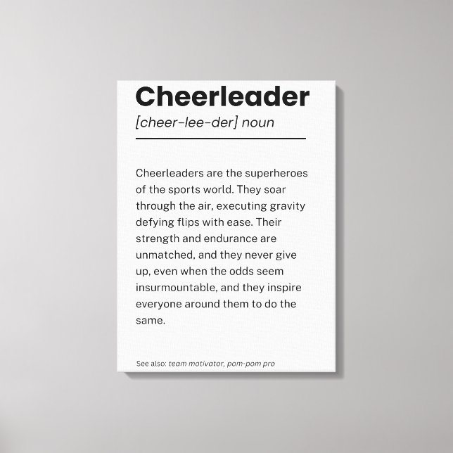 Cheerleader Definition, Cheerleading Decor Gifts (Front)