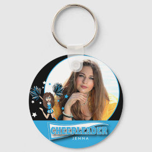 Cheerleader - DIY Photo - Baby Blue Keychain