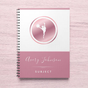 Cheerleader Elegant Pink Rose Gold Personalized Notebook