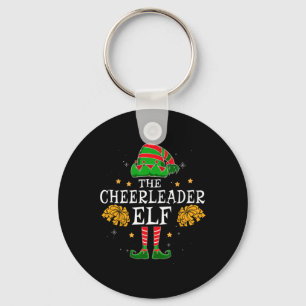Cheerleader Elf Matching Team Christmas Funny Chee Keychain