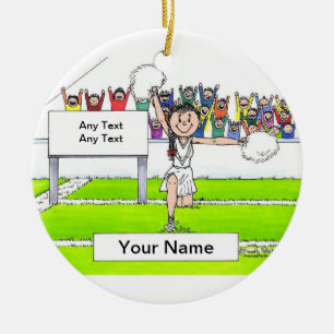 Cheerleader - Female Ceramic Ornament