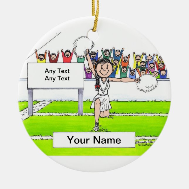 Cheerleader - Female Ceramic Ornament (Front)