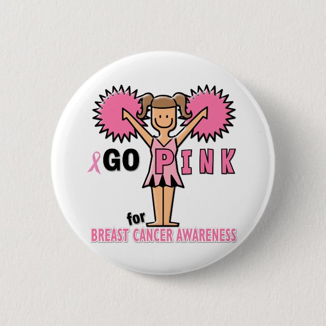 Cheerleader for Breast Cancer Awareness 2 Inch Round Button (Front)