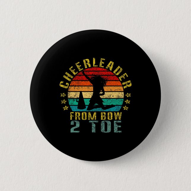 Cheerleader From Bow 2 Toe Funny Retro  Inch Round Button (Front)