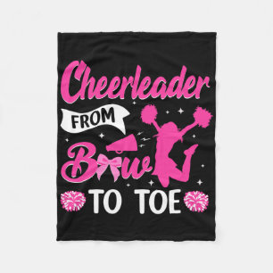 Cheerleader From Bow To Toe Cheer Cheerleading Fleece Blanket